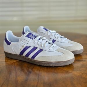 Adidas Originals Samba ADV Cloud White Purple Men's Size 12 Leather New IE6613